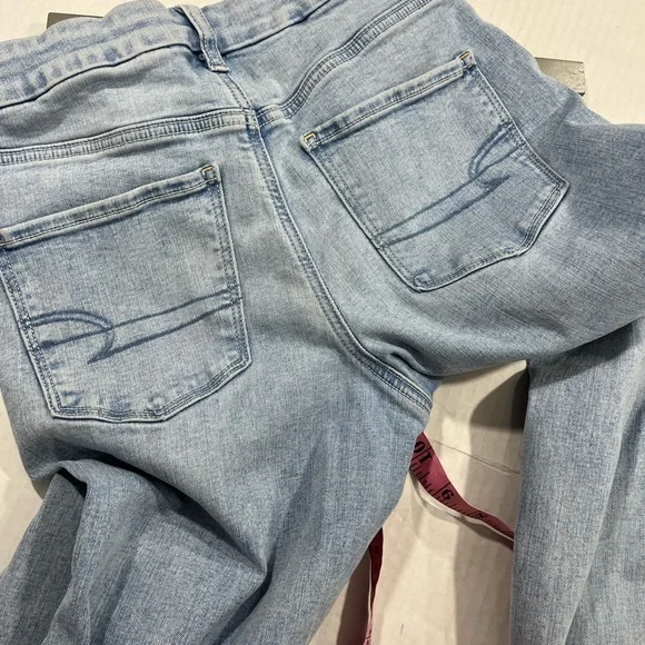 AMERICAN EAGLE DISTRESSED HIGH RISE JEGGIN 8 LONG - Picture 16 of 16